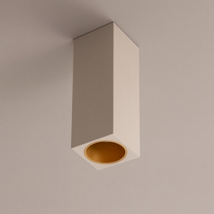 Faretto quadrato di gesso bianco alluminio oro da soffitto