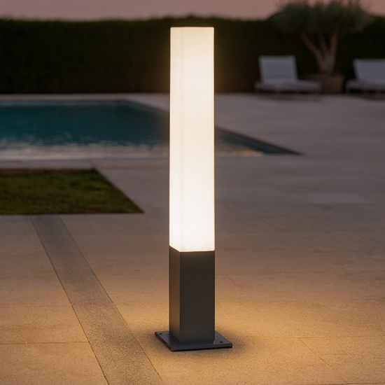 Edo outdoor pt1 squarelampioncino da giardino ip44 antracite ideal lux