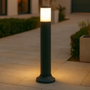 Lampione da giardino nero design moderno 60cm ip54