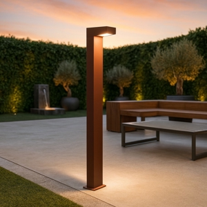 Lampione per esterni corten design moderno led 13w 4000k ip65