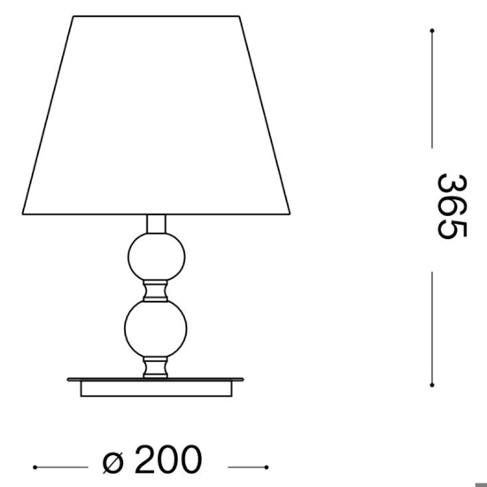 Ideal lux queen tl1 small abat-jour da comodino di cristallo classica