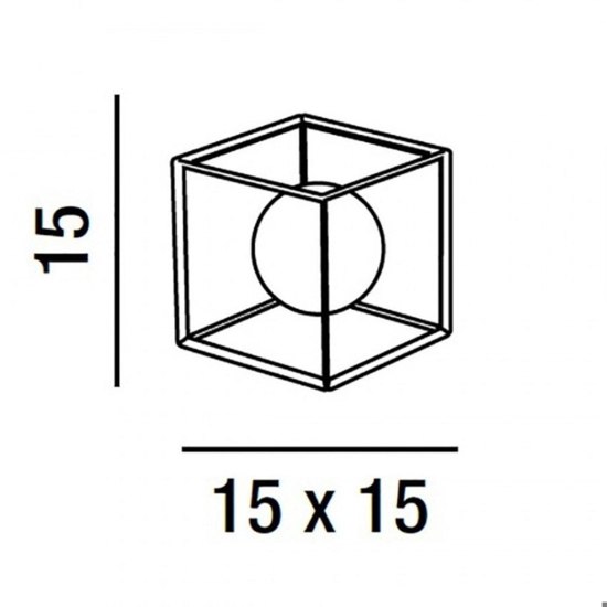 Abat-jour da comodino cube perenz gabbia oro sfera vetro bianco