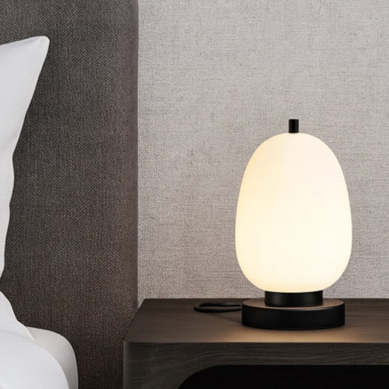 Abat jour lampada da comodino nera moderna Abat jour lampada da comodino nera moderna