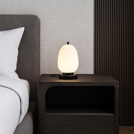 Abat jour lampada da comodino nera moderna Abat jour lampada da comodino nera moderna