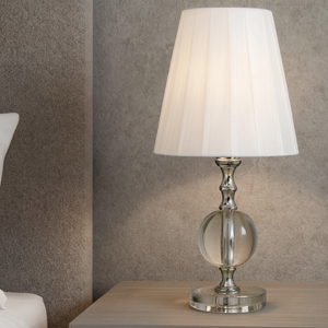 Lampada da comodino abat-jour cristallo trasparente fp