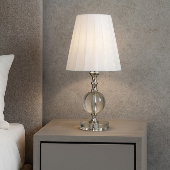 Lampada da comodino abat-jour cristallo trasparente fp Lampada da comodino abat-jour cristallo trasparente fp