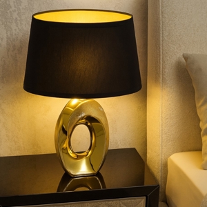 Abat jour per camera da letto oro paralume nero