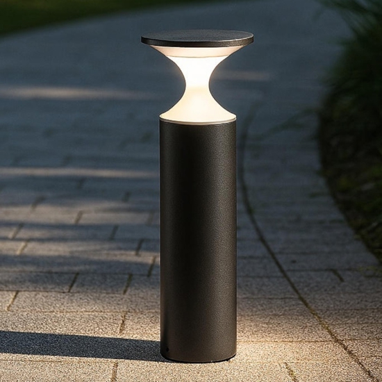 Lampione grafite per giardino moderno 50cm led 13w 4000k ip65