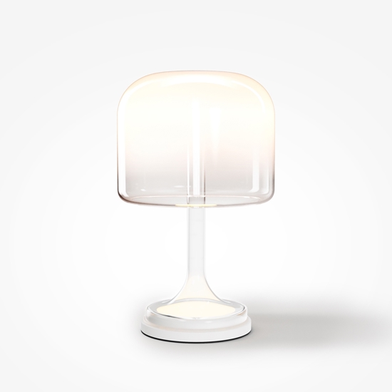 Lampada da tavolo spirito per salone vetro fume' bianca led dimmerabile maytoni