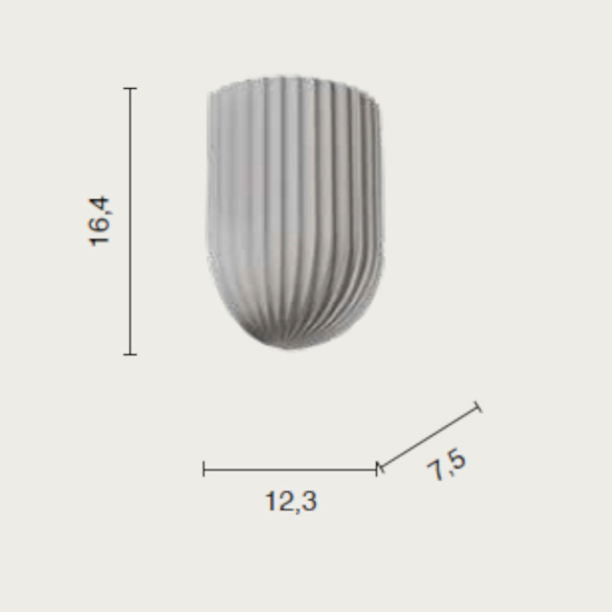 Ondaluce beton applique da parete cemento bianco decorato