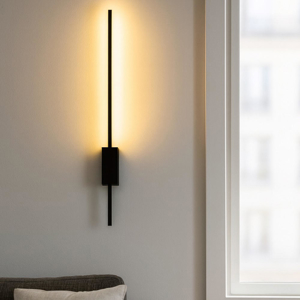 Agos ondaluce applique moderna led 3000k nero 90cm orientabile