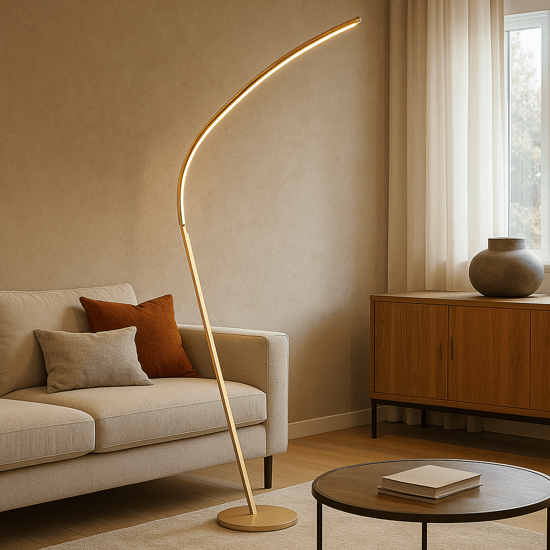 Lampada da terra moderna oro led 3000k ondaluce style