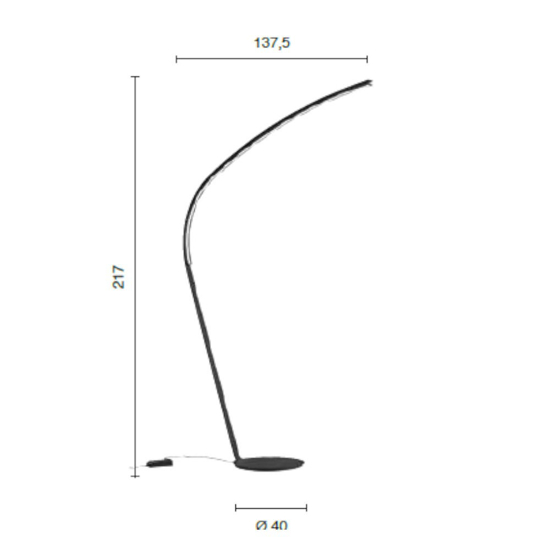 Lampada da terra moderna oro led 3000k ondaluce style