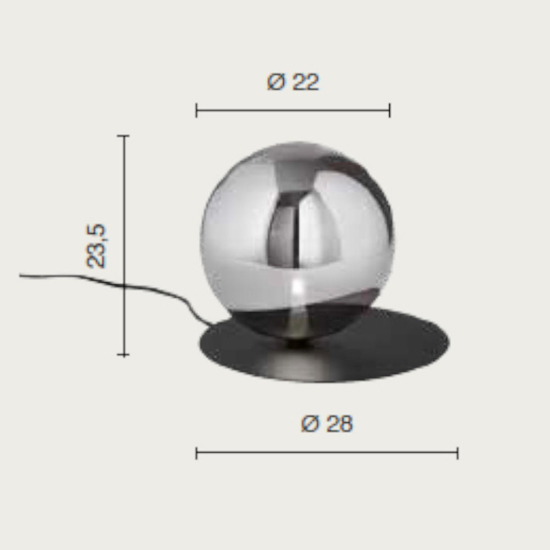 Lampada da tavolo snail ondaluce metallo bianco boccia vetro bianco