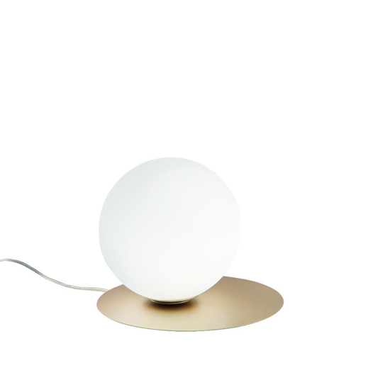 Abatjour da comodino ondaluce snail oro vetro bianco