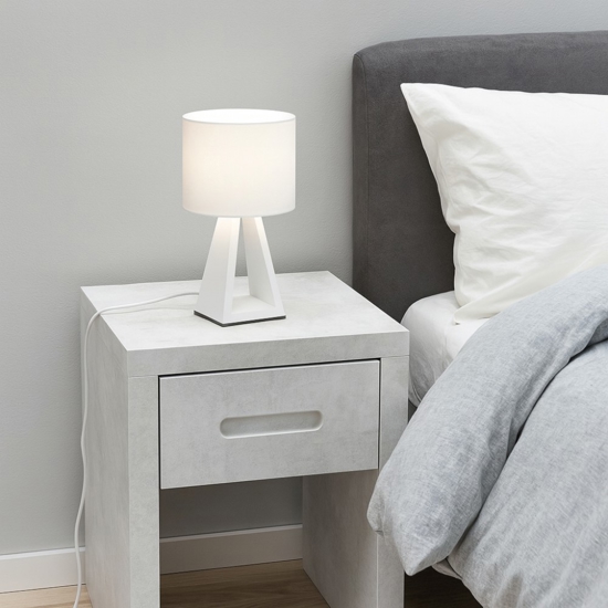 Abat-jour da comodino bianco led 8.4w 3000k touch dimmer vivida pup metal