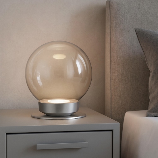 Abat jour lampada da comodino sfera 25cm di vetro miloox jotto