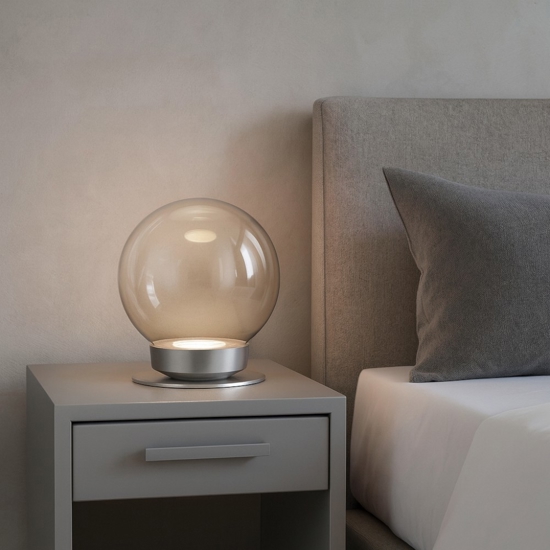 Abat jour lampada da comodino sfera 25cm di vetro miloox jotto