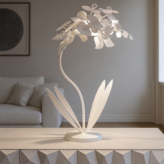 Orchidea lampada da tavolo bianca design moderna
