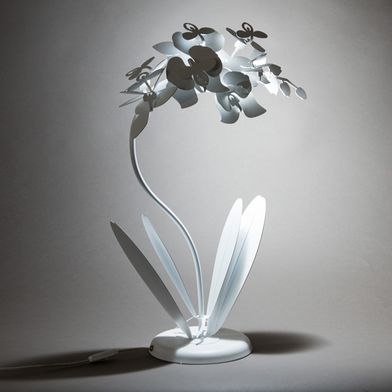 Orchidea lampada da tavolo bianca design moderna