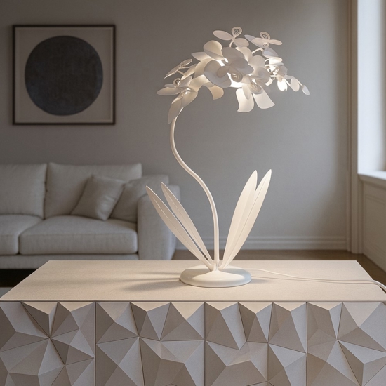 Orchidea lampada da tavolo bianca design moderna