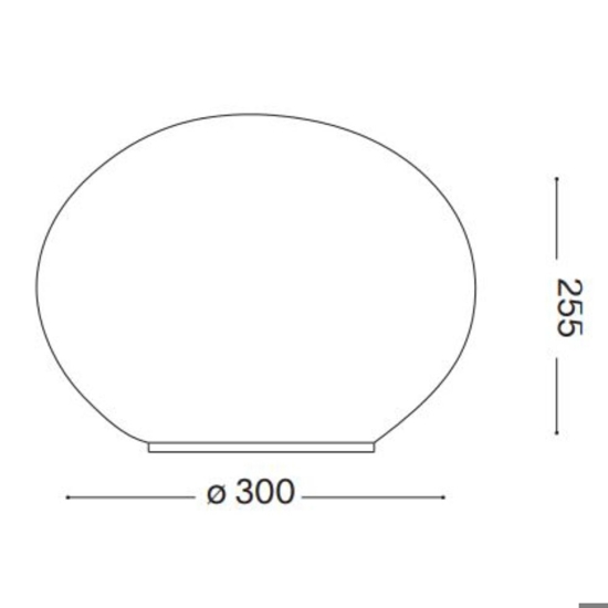 Ideal lux smarties tl1 d30 lampada da tavolo sfera 30cm vetro bianca