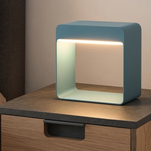 Dama linea light alampada da tavolo azzurra portatile led 3000k