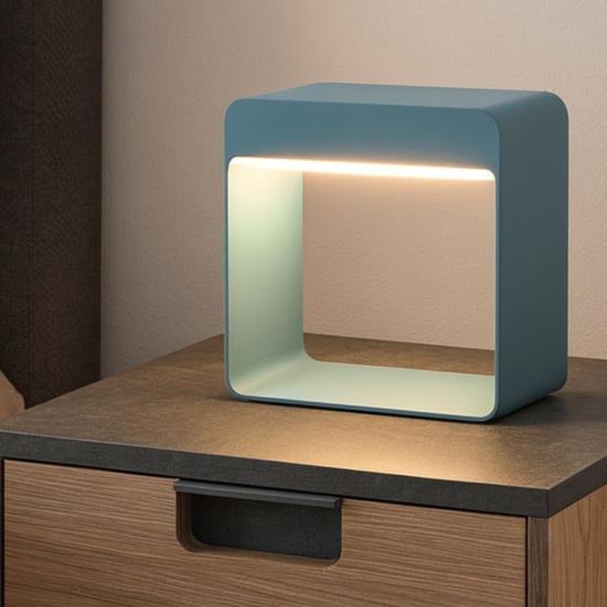 Dama linea light abat jour azzurra portatile led 3000k