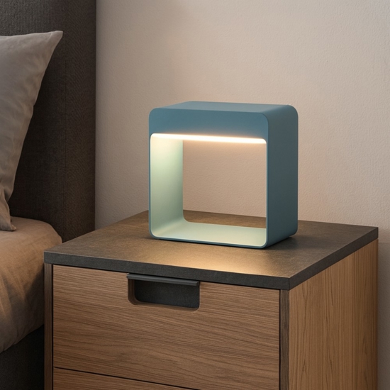 Dama linea light abat jour azzurra portatile led 3000k
