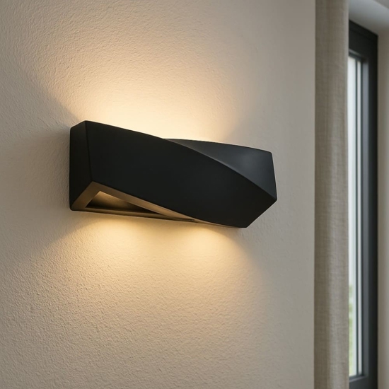 Applique di gesso nero luce moderna design fp