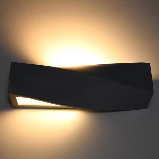Applique di gesso nero luce moderna design fp