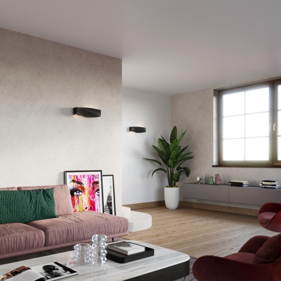 Applique di gesso nero luce moderna design fp