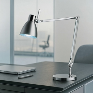 Lampada da scrivania braccio orientabile grigio moderna