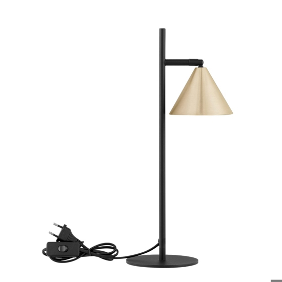 Lampada da tavolo moderna paralume a cono colore oro