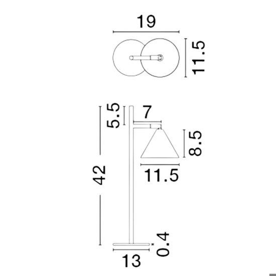 Lampada da tavolo moderna paralume a cono colore oro