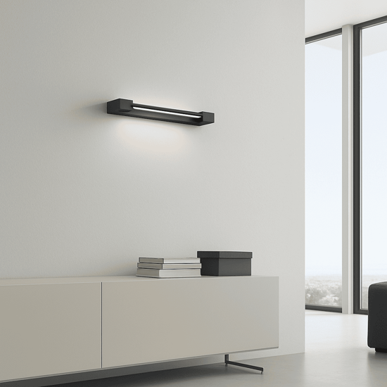Applique da parete orientabile nera led 3000k milo ondaluce