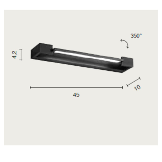 Applique da parete orientabile nera led 3000k milo ondaluce