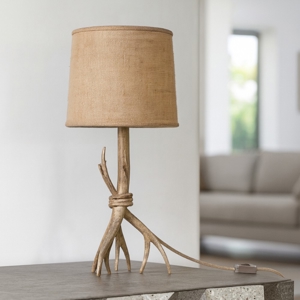 Lampada da tavolo per chalet casa montagna di legno