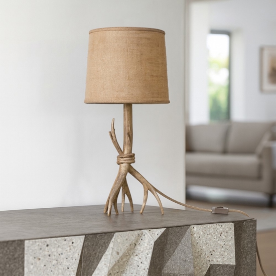 Lampada da tavolo per chalet casa montagna di legno