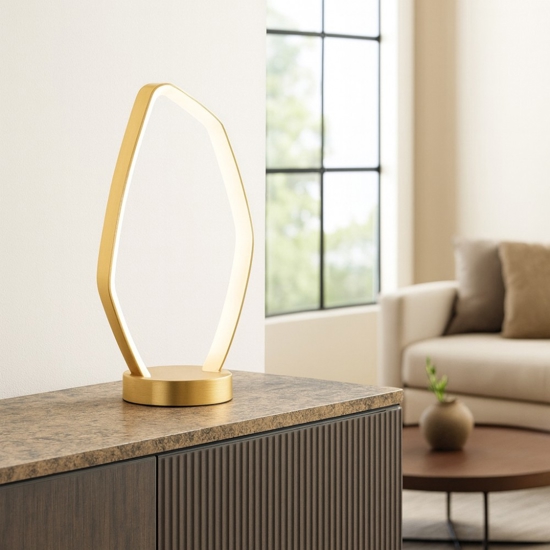 Lampada da tavolo oro vallerosa eglo led 11w 3000k design moderna Lampada da tavolo oro vallerosa eglo led 11w 3000k design moderna