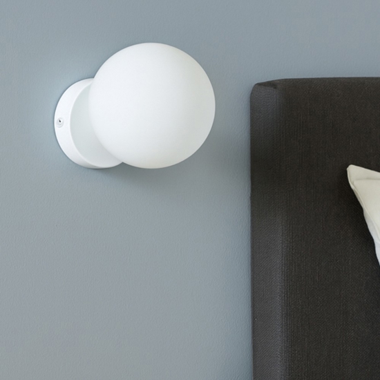 Ondaluce pallina applique boccia vetro bianco