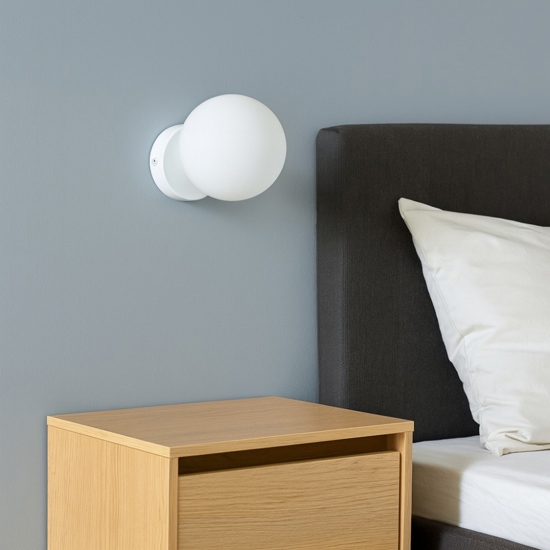 Ondaluce pallina applique boccia vetro bianco