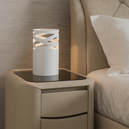 Abat-jour da comodino bianca design moderno per camera da letto