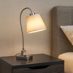 Lampade da comodino con braccio orientabile paralume pergamena
