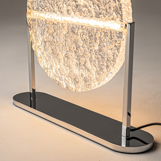 Maytoni mangata lampada da tavolo per soggiorno vetro cromo led 7w 3000k dimmerabile