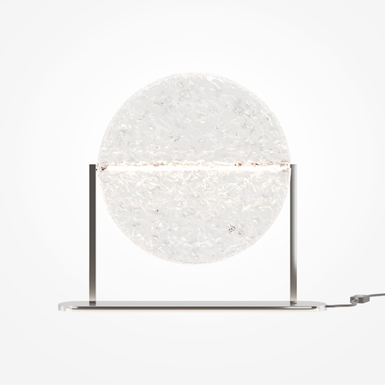 Maytoni mangata lampada da tavolo per soggiorno vetro cromo led 7w 3000k dimmerabile