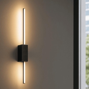 Ondaluce agos applique da parete nera led 3000k orientabile dimmerabile