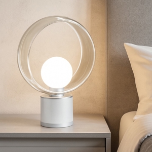 Visualizza i dettagli per Vivida cosmit lampada abat-jour bianca da comodino design moderna h32cm Vivida cosmit lampada abat-jour bianca da comodino design moderna h32cm