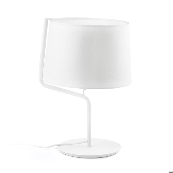 Lampada da tavolo per soggiorno moderno bianca paralume in tessuto Lampada da tavolo per soggiorno moderno bianca paralume in tessuto
