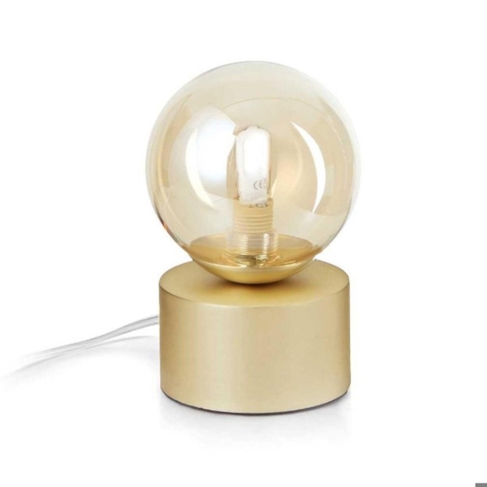 Perlage tl1 ideal lux abat-jour da comodino camera da letto sfera ventro ambra